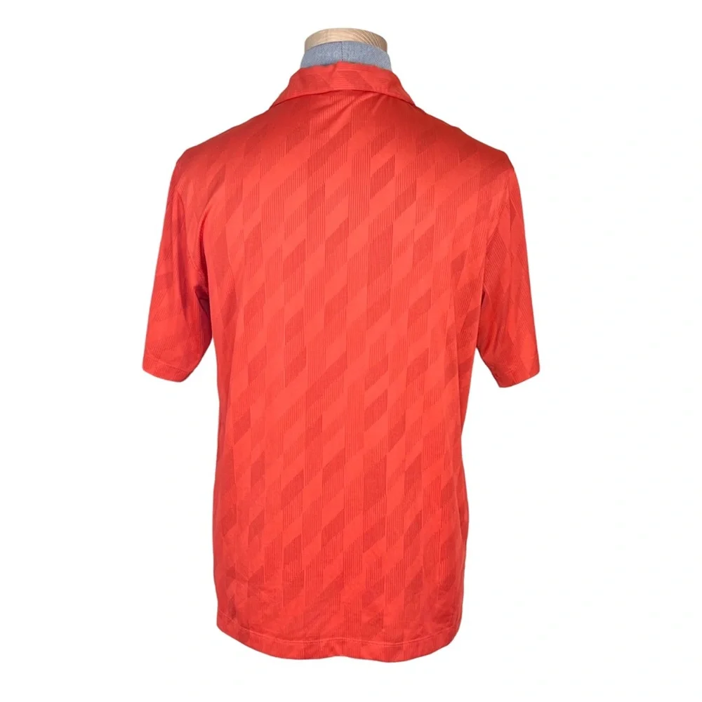 Nike Tiger Woods Collection Dri-Fit Golf Polo Orange With Geometric Prin…